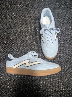 Steve Madden Light Blue Suede Sneakers with Gum Sole